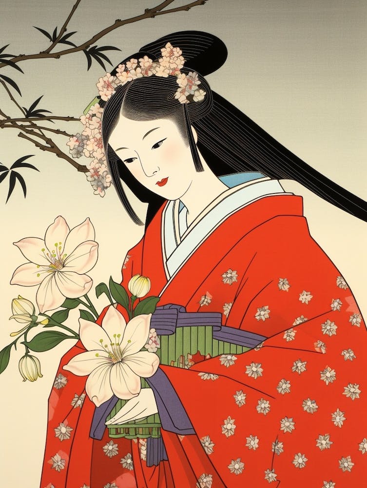 Yukiyanagi Snowdrop 2 Vintage Japanese Botanical And Geisha