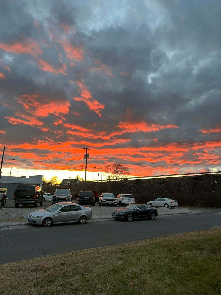 Sunset Over A Parking Lot