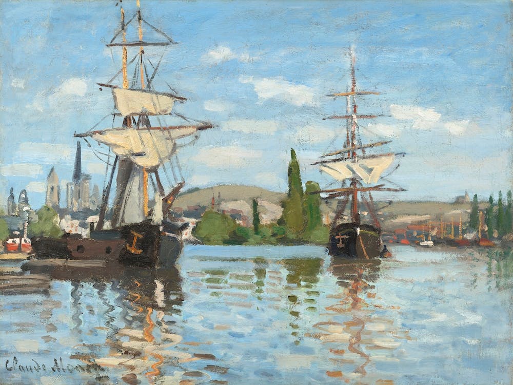 Ships Riding On The Seine At Rouen (1872–1873), Claude Monet