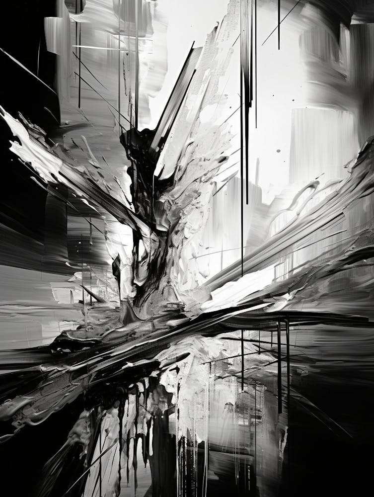 Transcendent Echoes Abstract Black And White 3