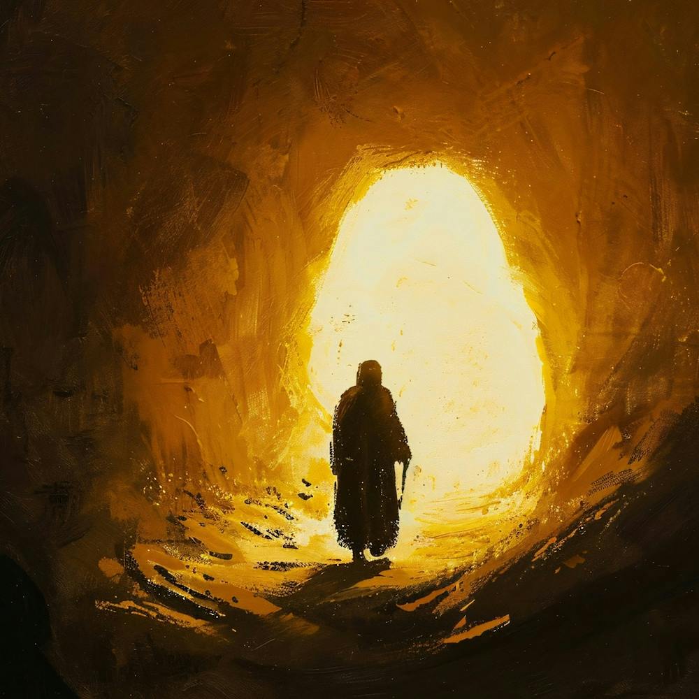 Depiction Of The Resurrection With Glowing Light