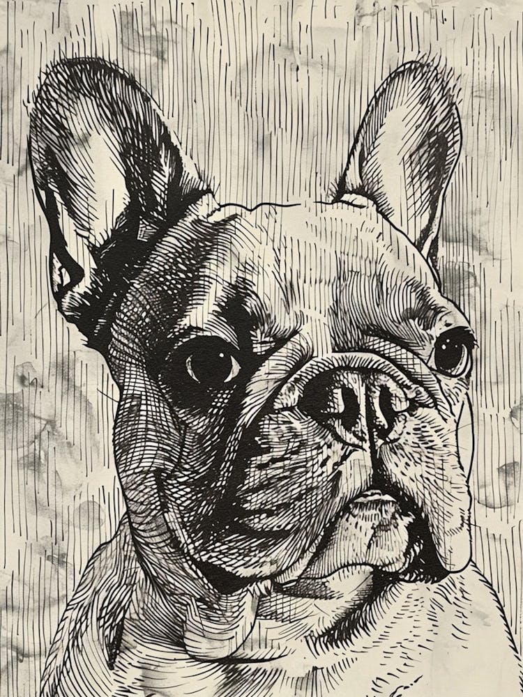 French Bulldog Line Sketch 1