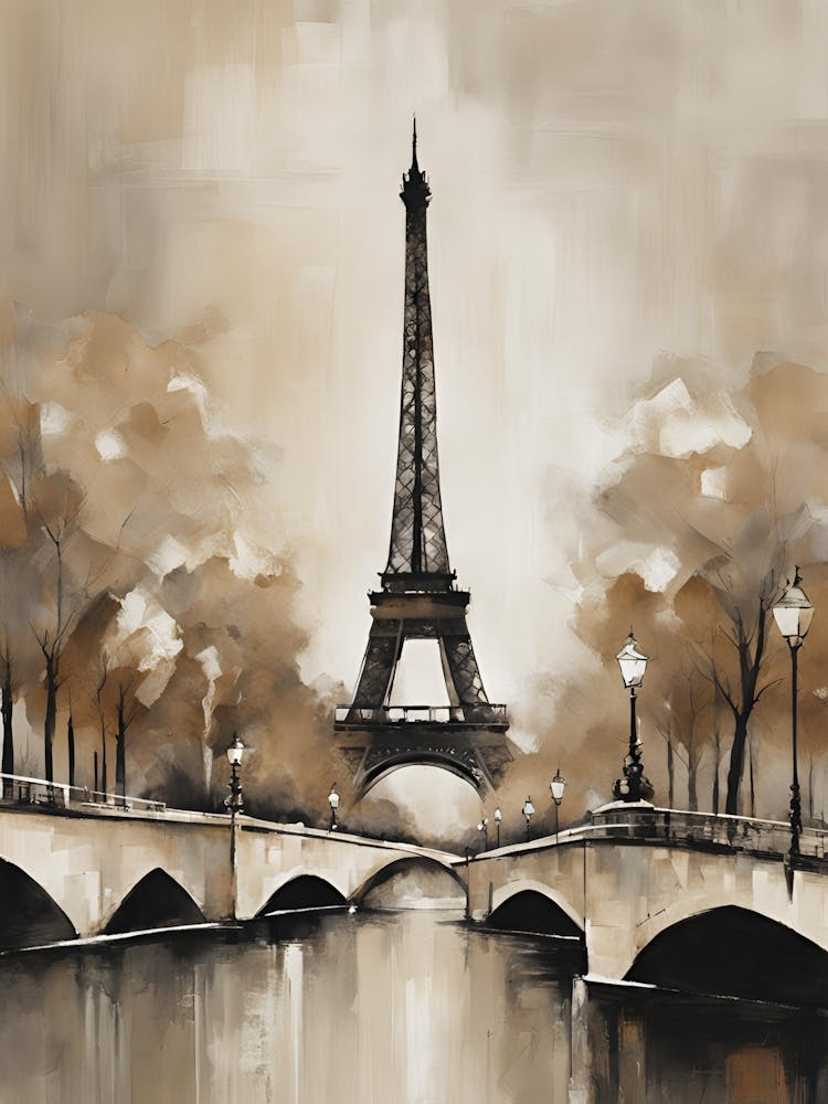 Abstract Neutral Paris Landscape