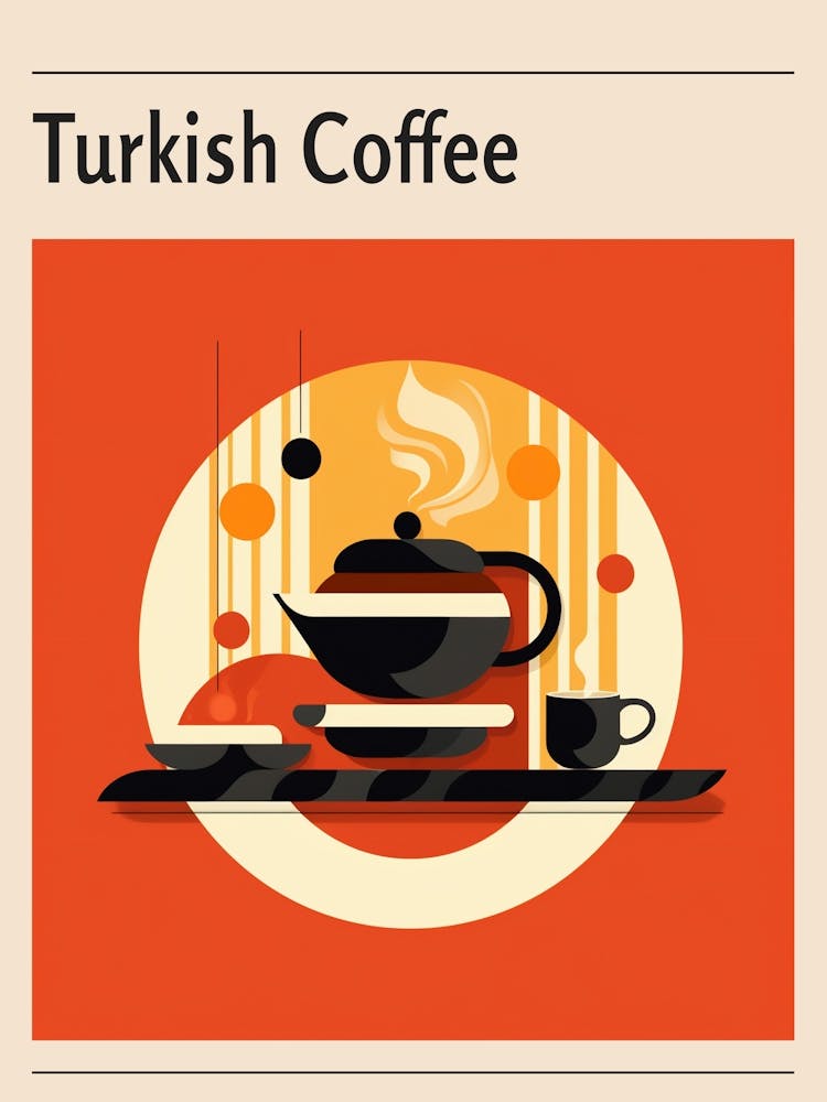 Turkish Coffee Midcentury Modern Poster