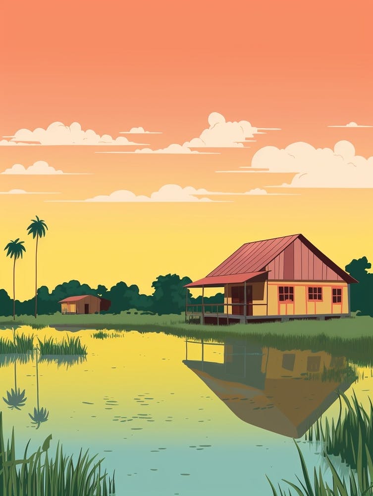 Suriname Travel Illustration