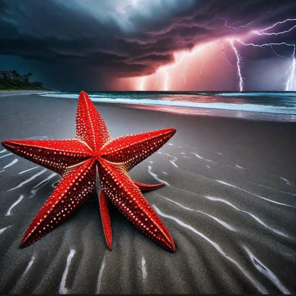 Lightning Over Starfish beach