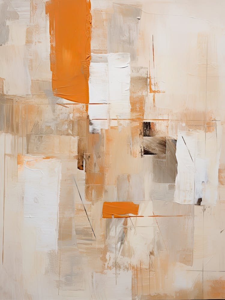 Orange And Brown Abstract Raw Painting 1