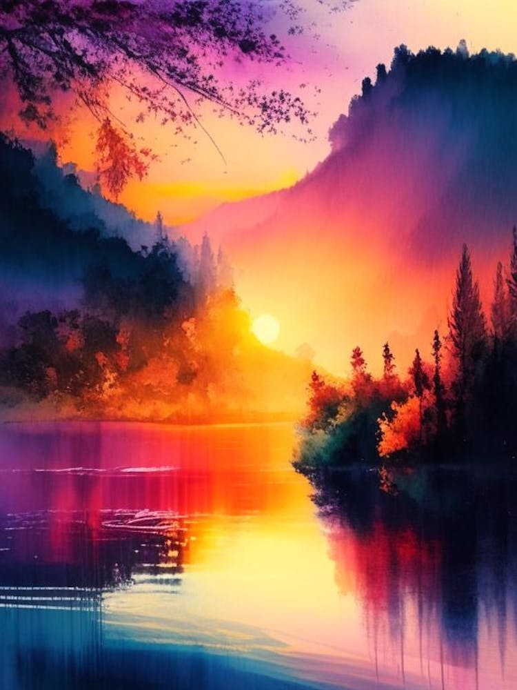The Plitvice Lakes Watercolour 3