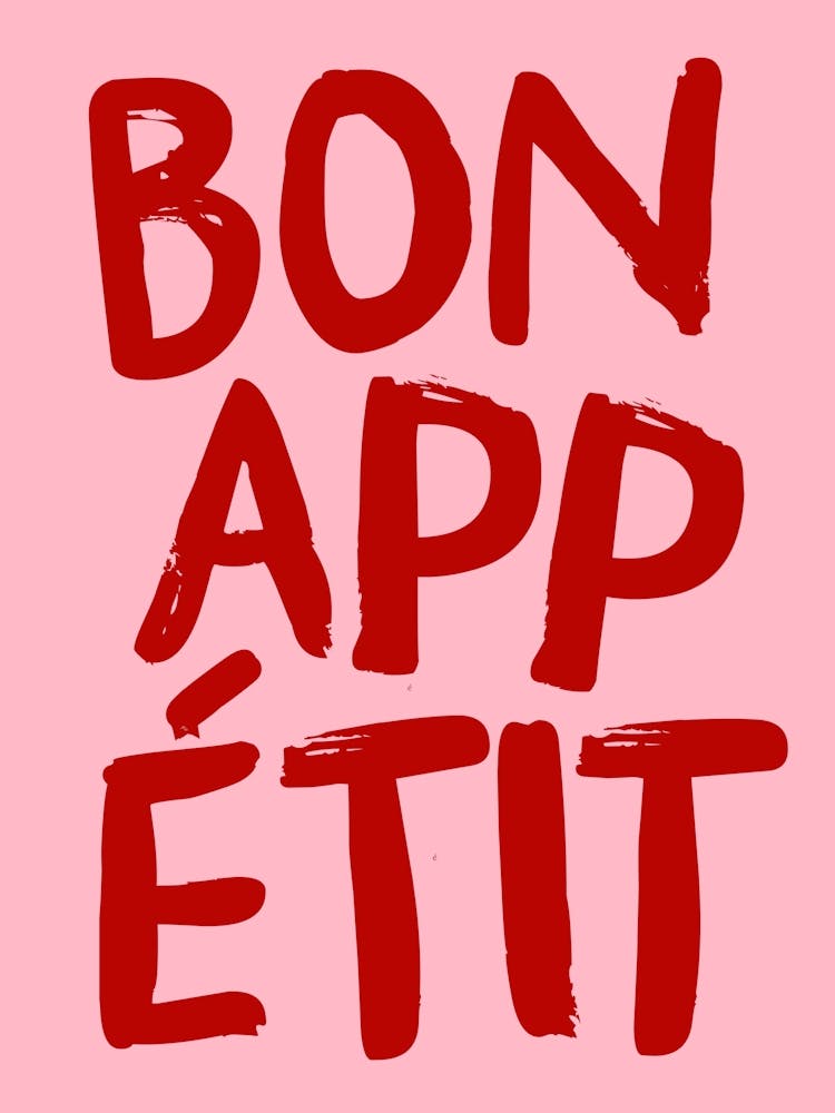 BON APPETIT RED & PINK PRINT