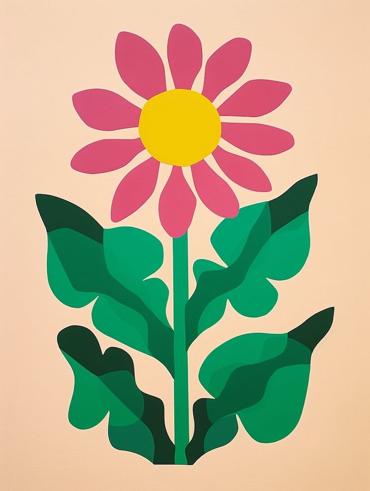 Cut Out Style Flower Art Sunflower 1