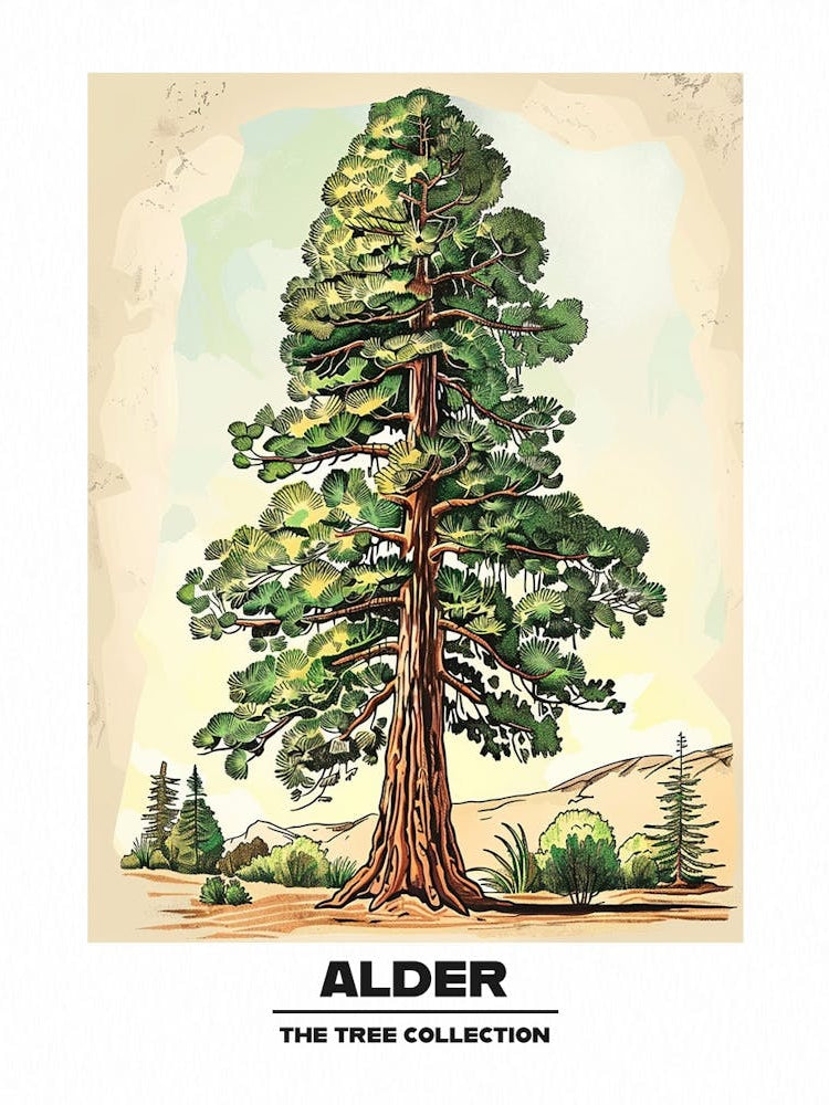 Alder Tree Storybook Illustration 1 Poster