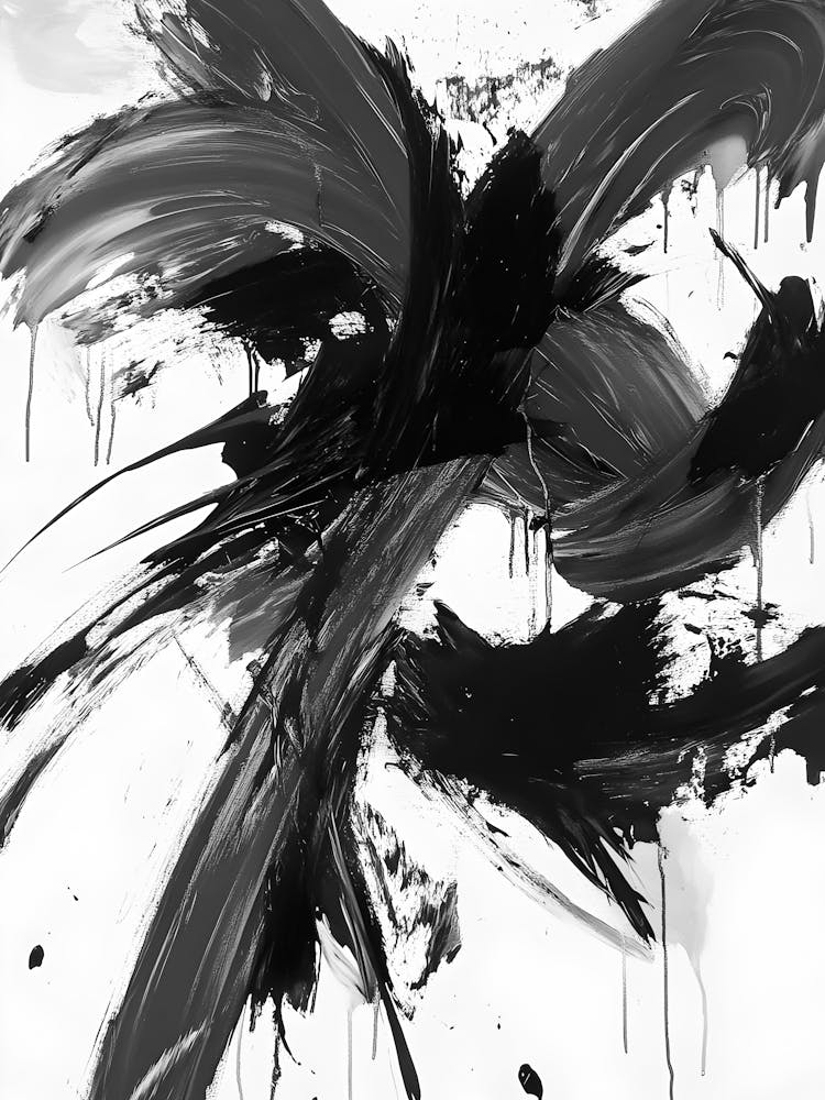 Abstract Black And White Painting 26