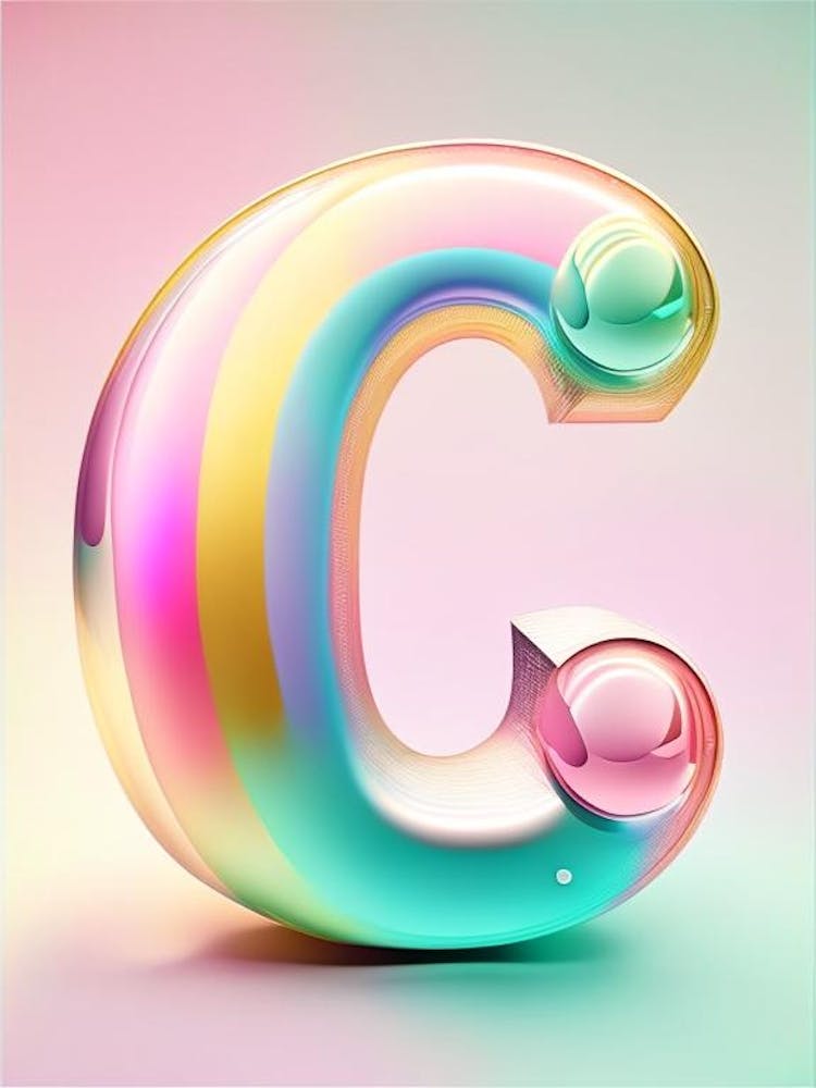 C, Alphabet Bubble Rainbow 5