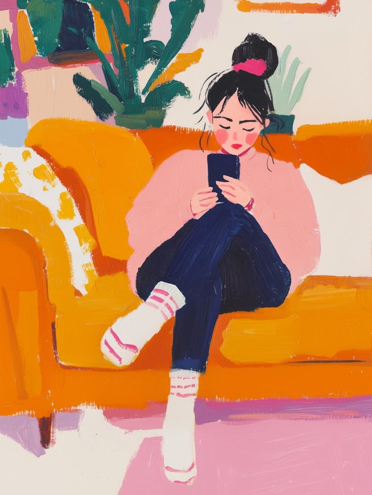 Girl Scrolling on the Phone