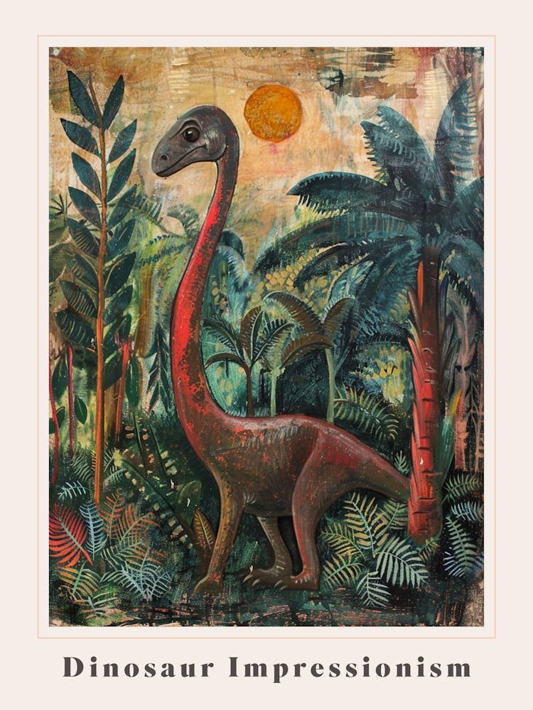 Dinosaur Impressionist Inspired Painting 4 Poster