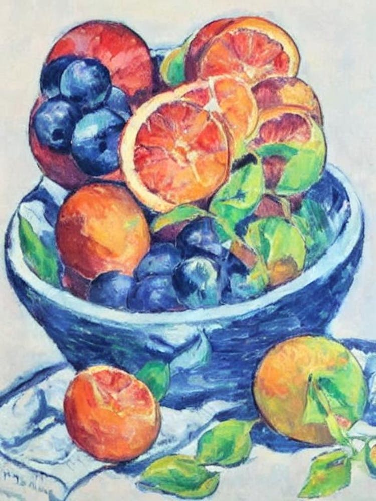 Blood Orange Vintage Sketch Fruit