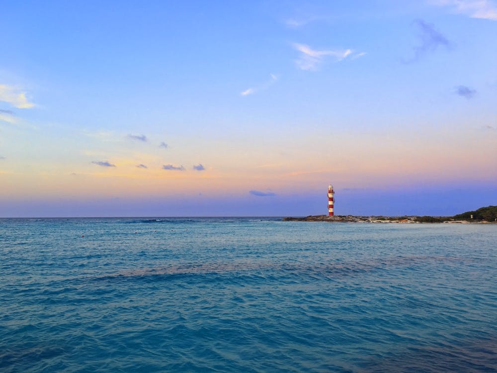 Lighthouse At Dusk In Cancun (Mexico Series)