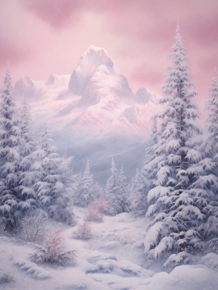 Dreamy Winter Painting Grand Teton National Park United States 3
