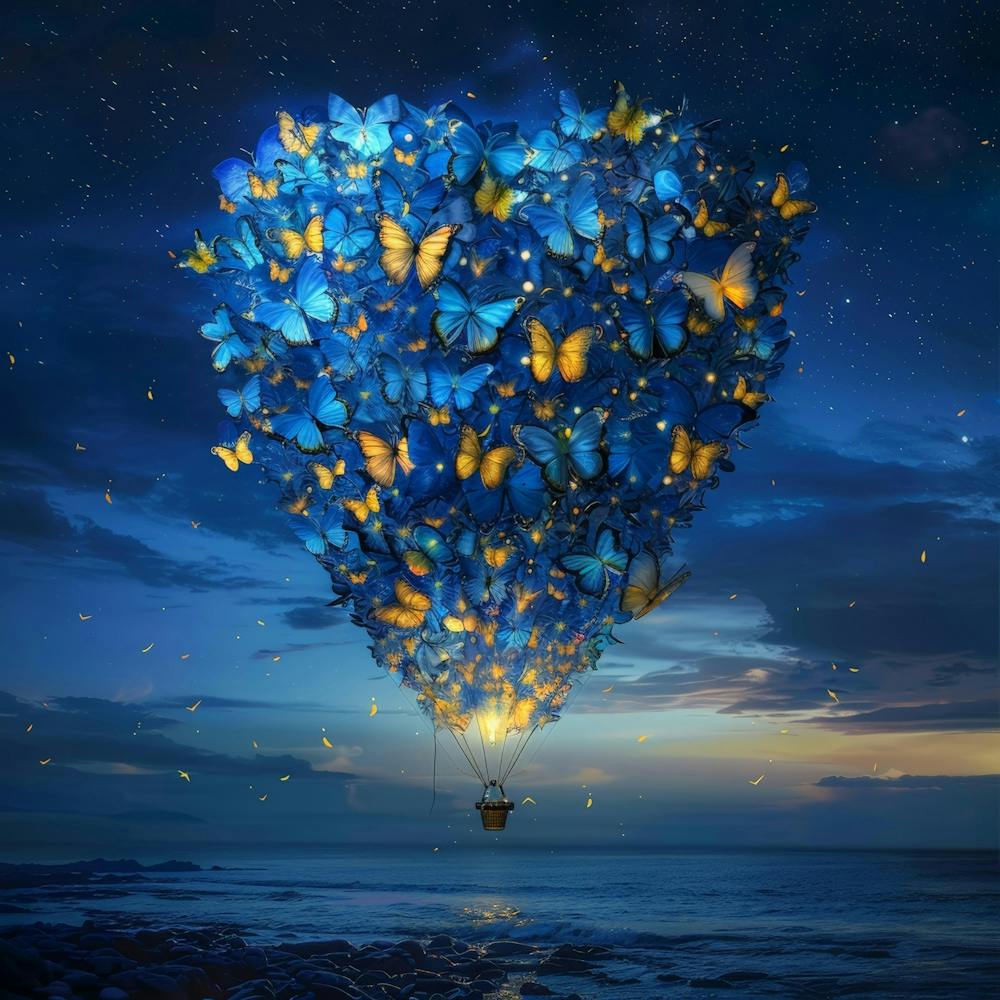Blue Butterflies In The Sky