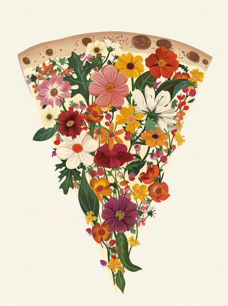 Slice Of Pizza With Flowers