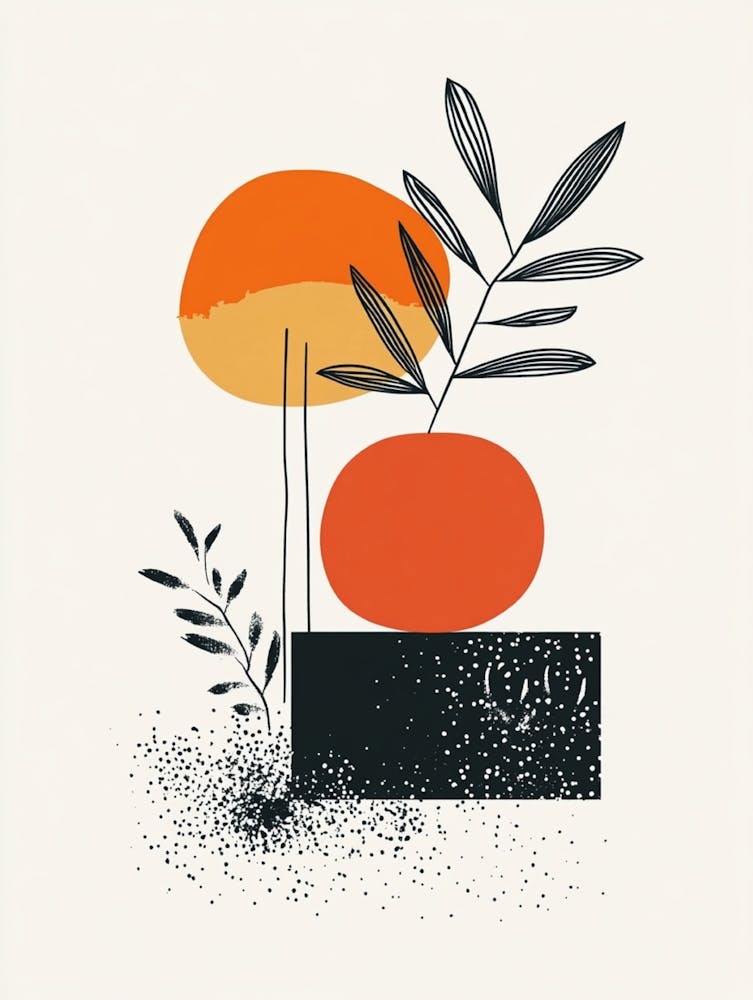 Oranges And Leaves Canvas Print