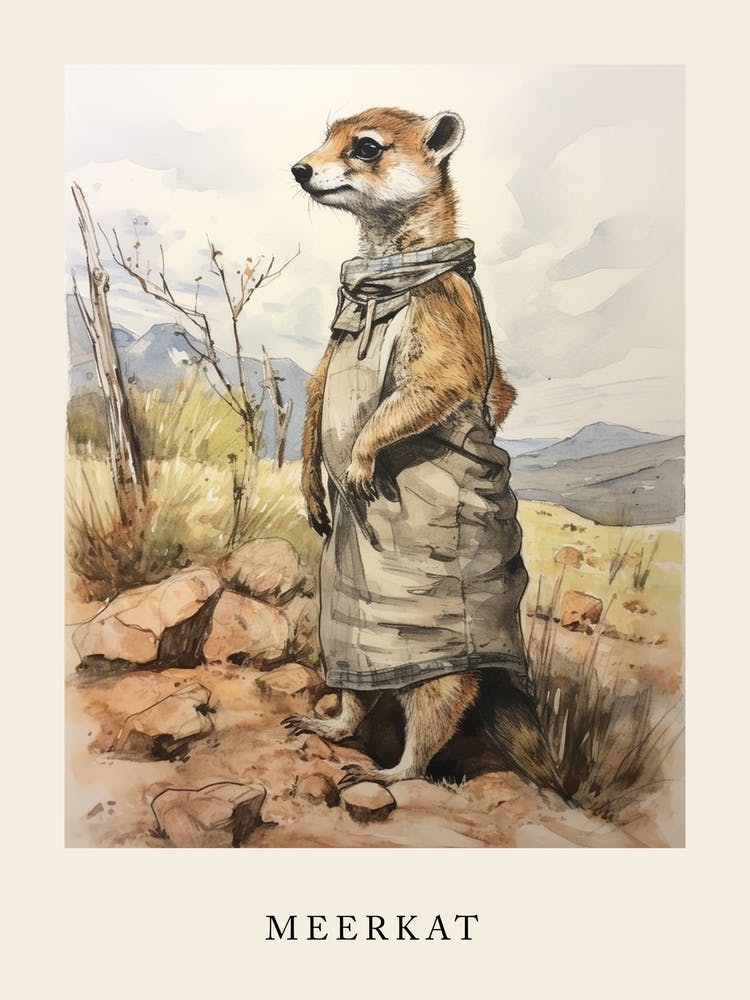 Beatrix Potter Inspiriert Tier-Aquarell Erdmännchen 2