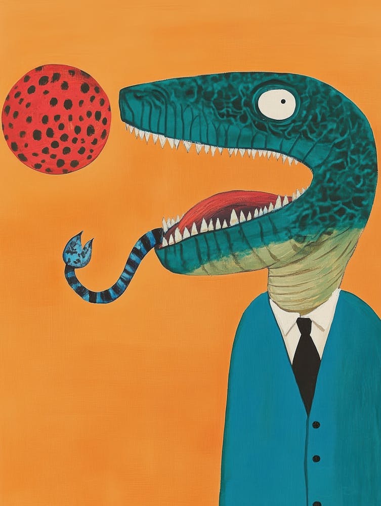 Dinosaur With A Ball