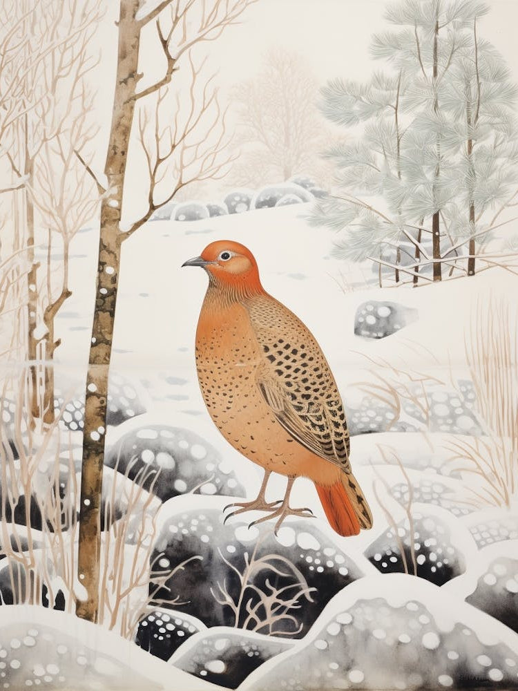 Winter Bird Painting Grouse 4
