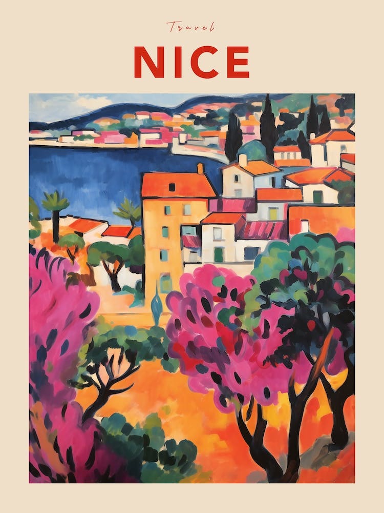 Nice France 2 Fauvist Travel Poster