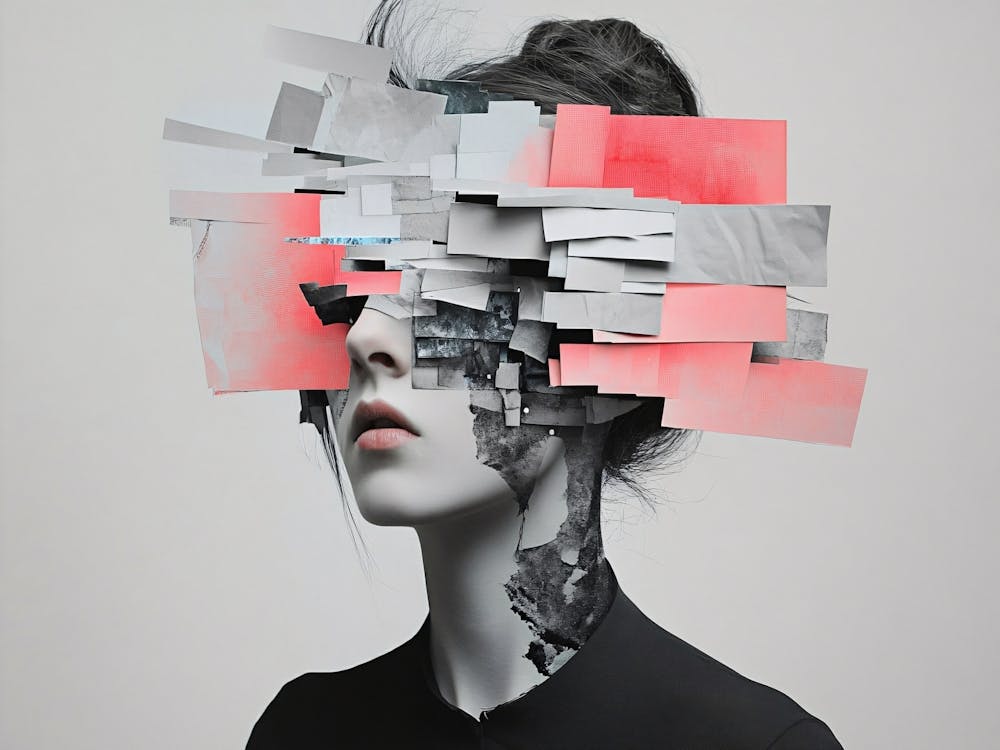 Woman With Paper On Her Head