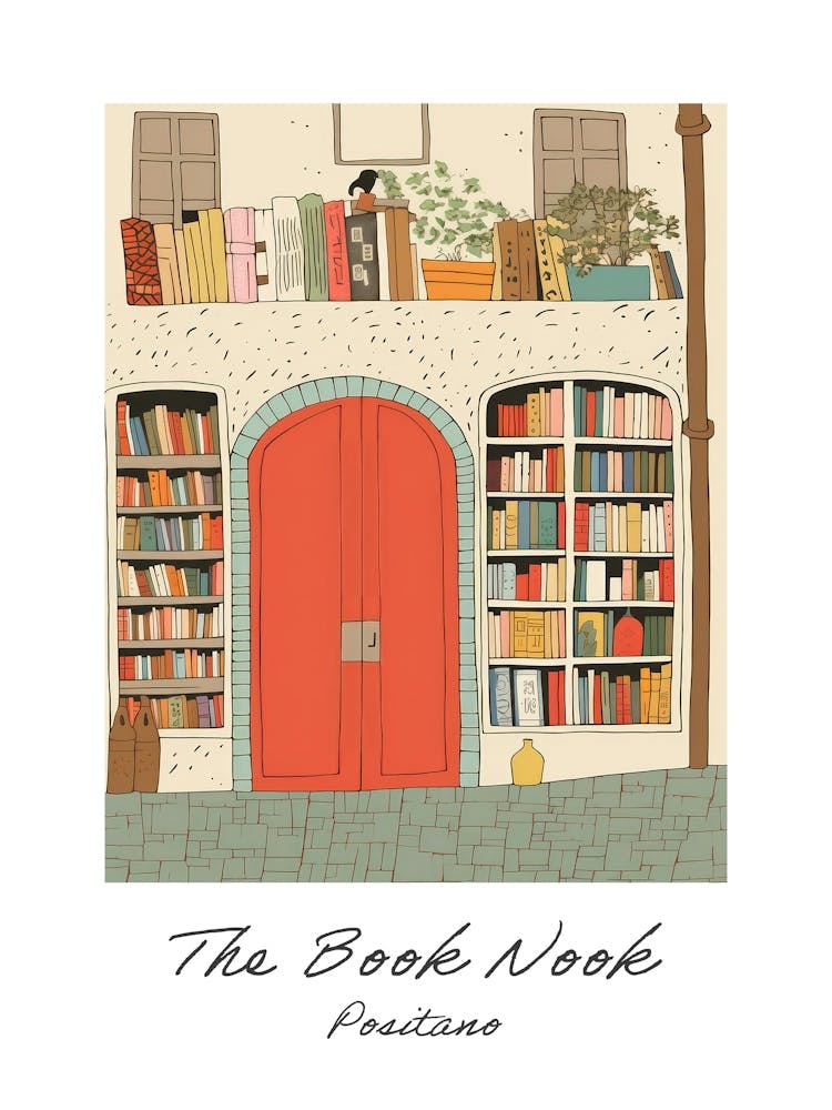 Positano The Book Nook Pastel Colours 3 Poster