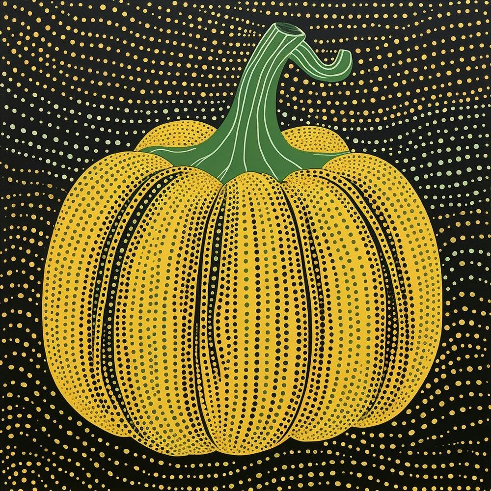 Yayoi Kusama Inspiriert Kürbis Schwarz Und Gelb 8