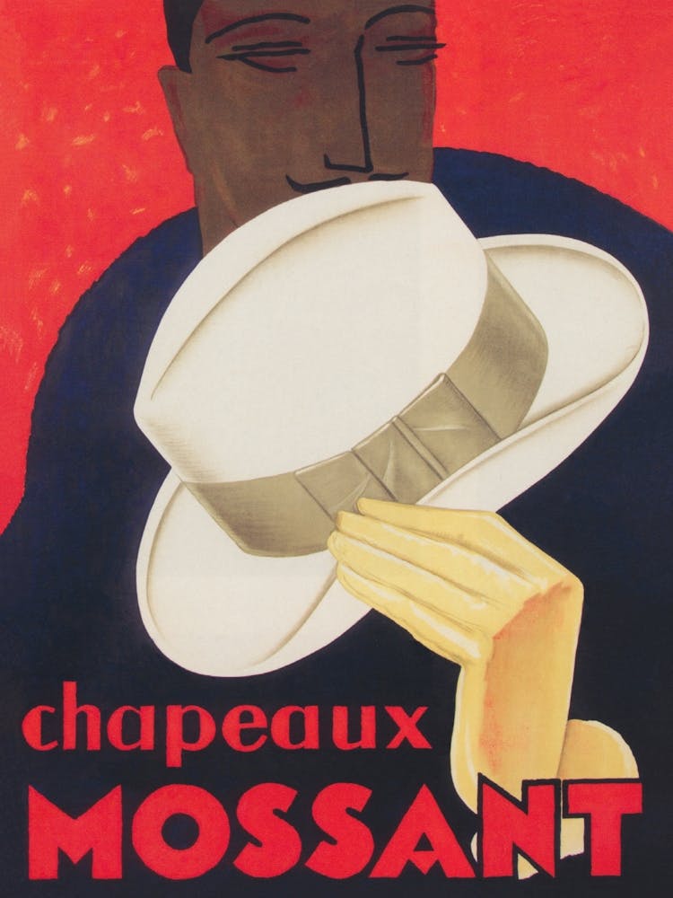 Chapeaux Mossant Vintage Fashion Poster