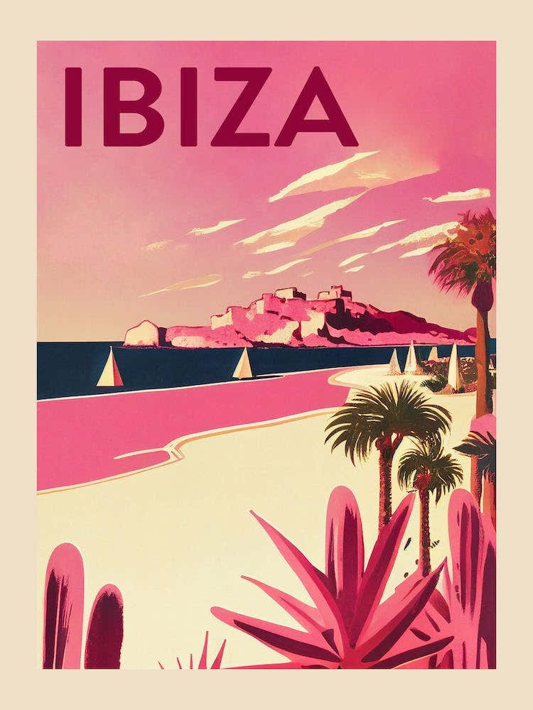 Ibiza Vintage Travel Poster