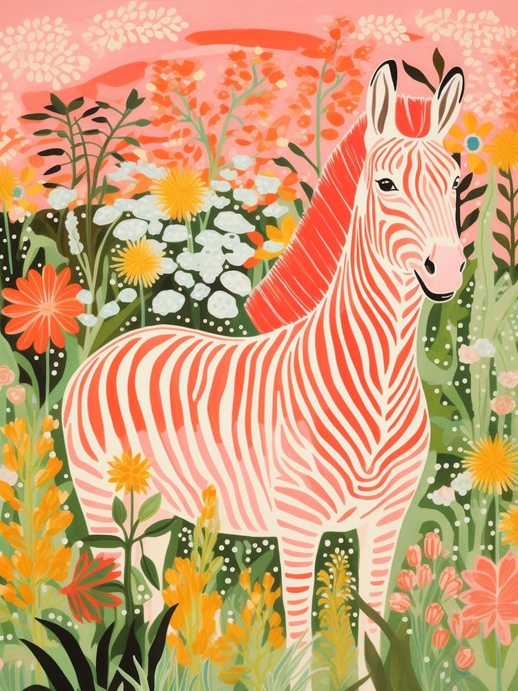 Floral Coral Zebra 2