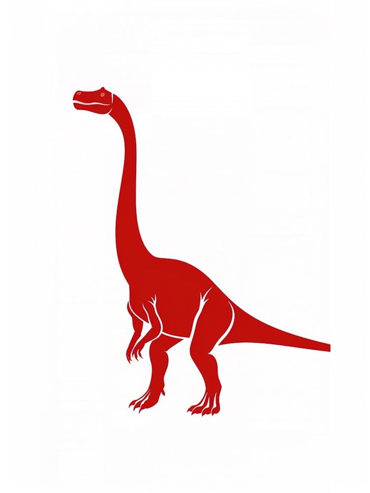 Red Dinosaur Silhouette 1