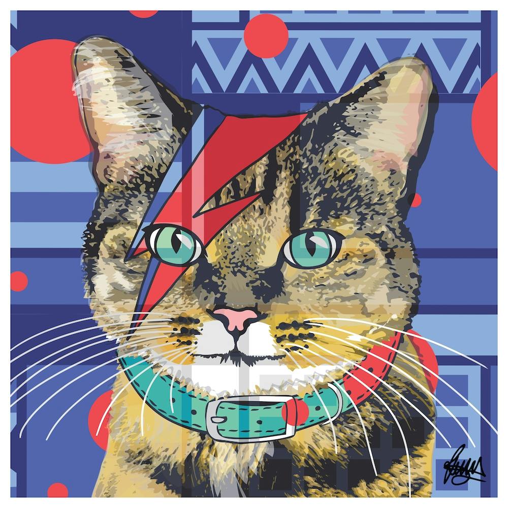 Bowie Tabby Cat Square