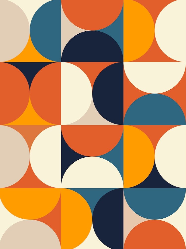 Mid Century Pastel 4 Living Room Art print