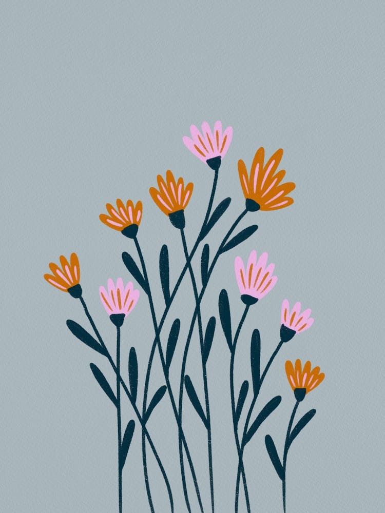 Pink And Orange Small Flowers