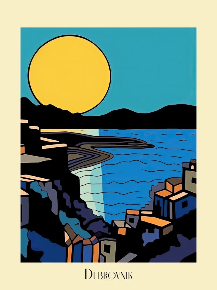 Poster Of Minimal Design Style Of Dubrovnik, Croatia 2