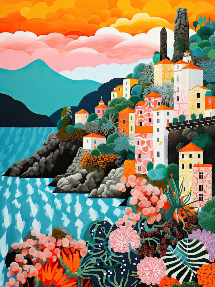 Amalfi, Italy, Illustration In The Style Of Pop Art 2