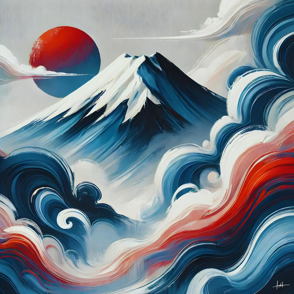 Sacred Peaks Abstract Mount Fuji