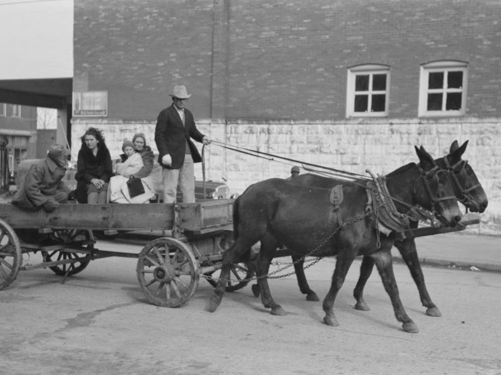 Untitled Photo, Possibly Related To Farmer Leaving Town For His Home, Eufaula, Oklahoma By Russell Lee