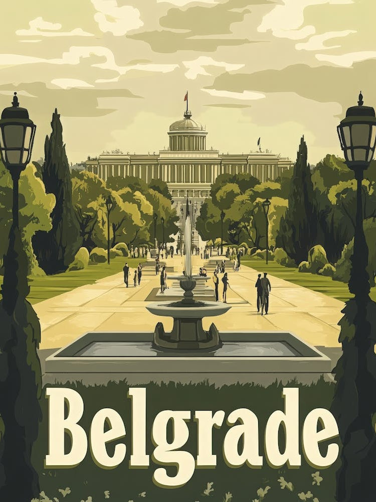 Aihrgdesign A Mid Century Modern Travel Poster For Belgrade 2