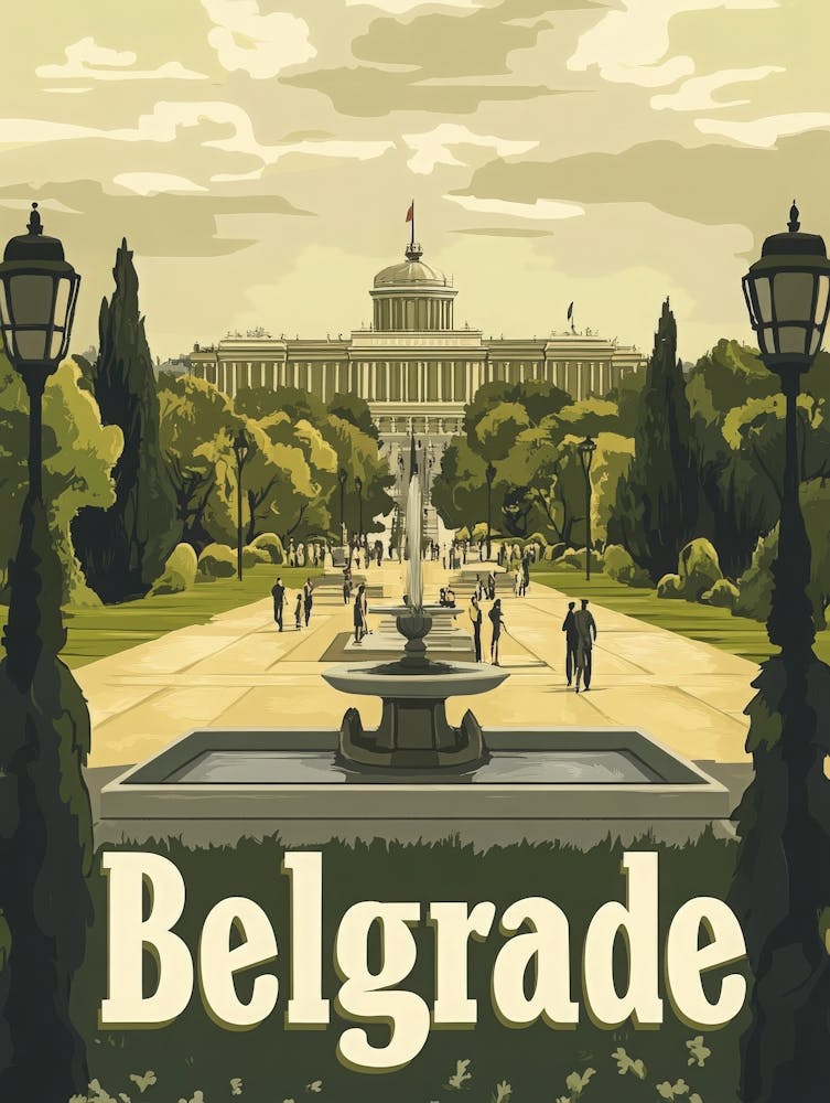 Aihrgdesign A Mid Century Modern Travel Poster For Belgrade 2