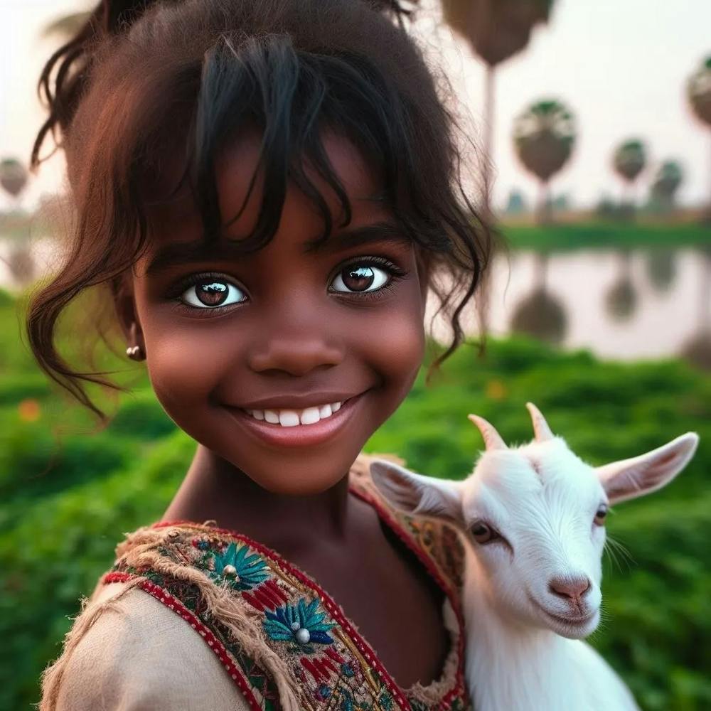 Petite Fille et Chèvre