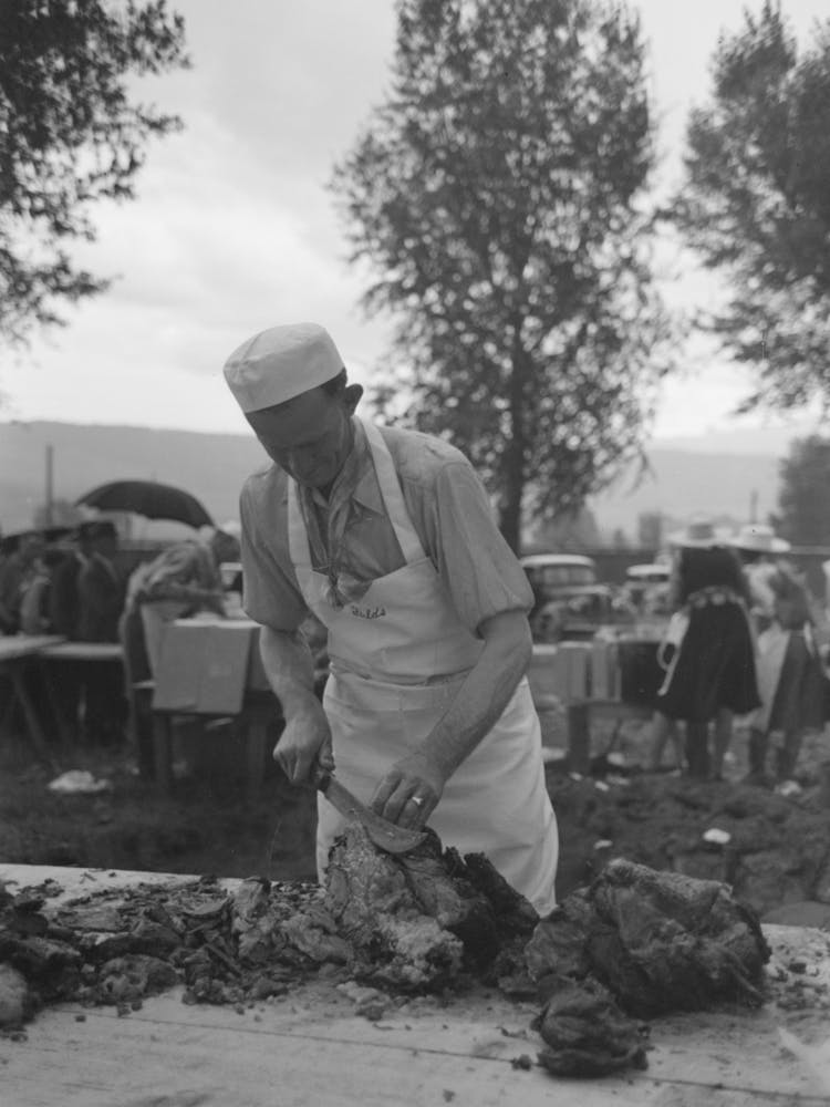 Untitled Photo, Possibly Related To Making Barbecue Sandwiches At The Free Barbecue On Labor Day , Ridgway