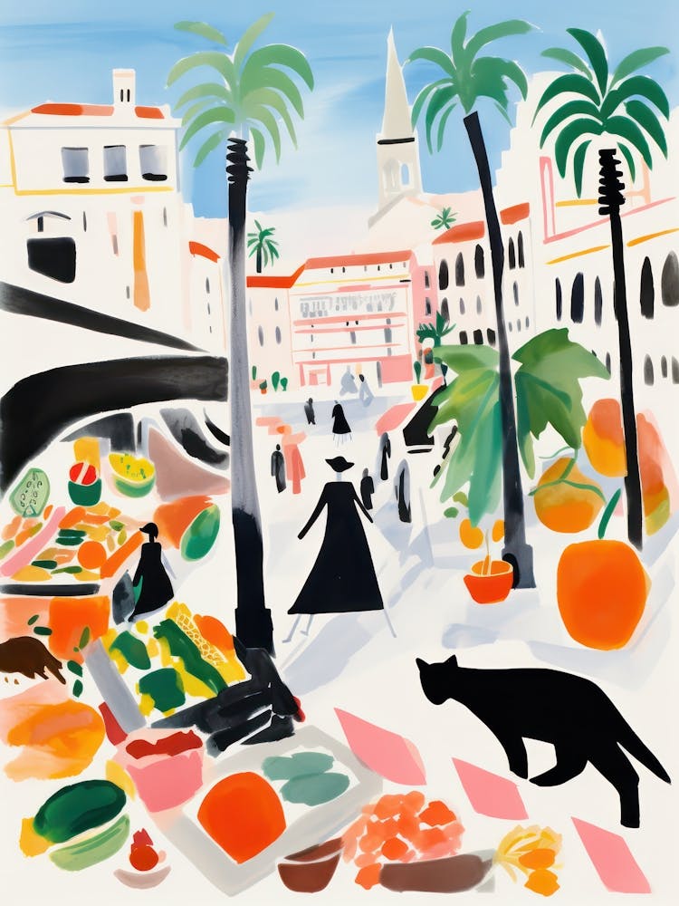 The Food Market In Malaga 2 Illustration