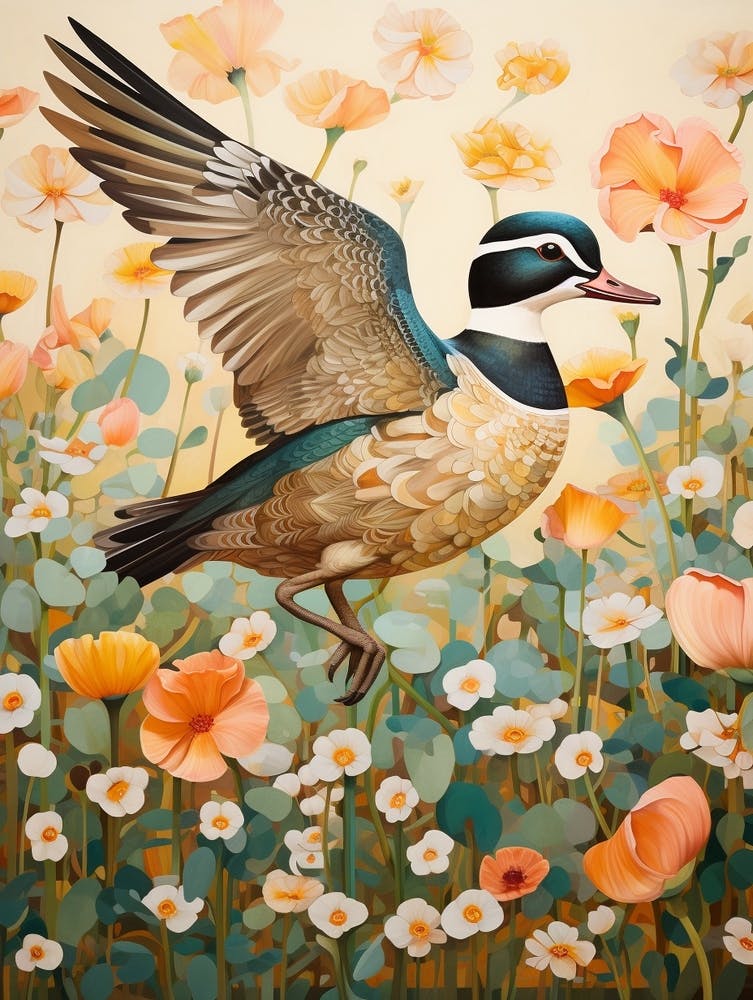 Wood Duck 2 Detailed Bird Painting