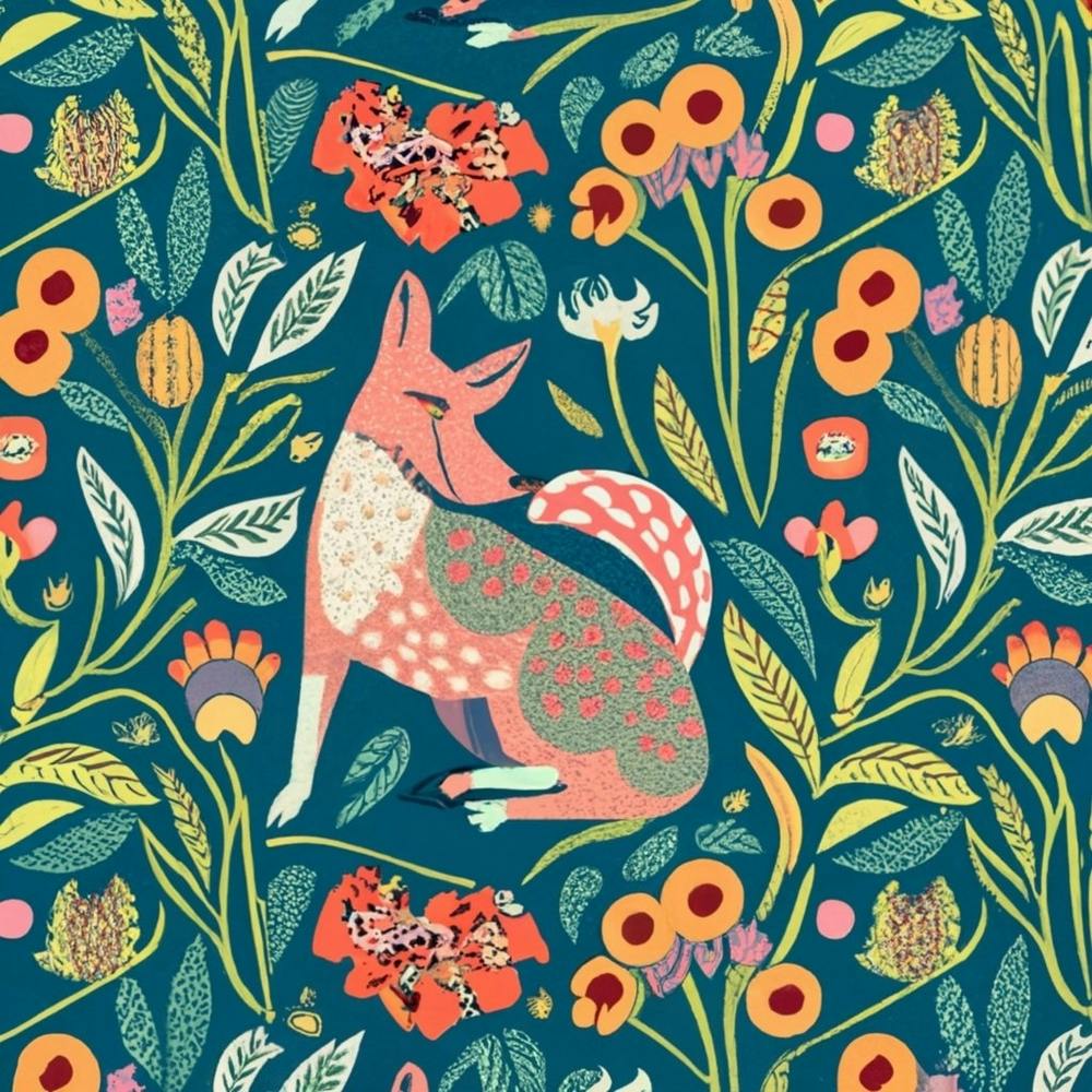 Fox In The Forest : William Morris Inspired